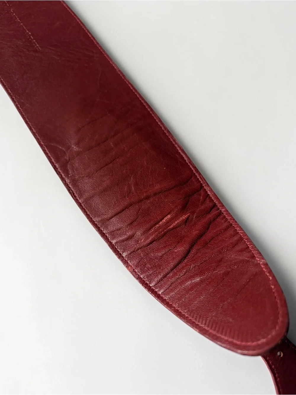 Vintage 80s Phillippe Wide Burgundy Leather Waist Belt with Gold Buckle Sz Small